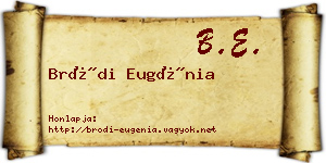 Bródi Eugénia névjegykártya